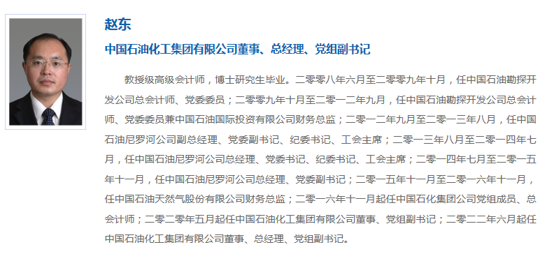 万涛任中国石化副总经理、党组成员
